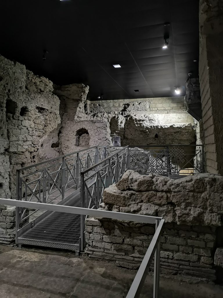 ancient Roman market in the Basilica of San Lorenzo Maggiore, Naples, Italy