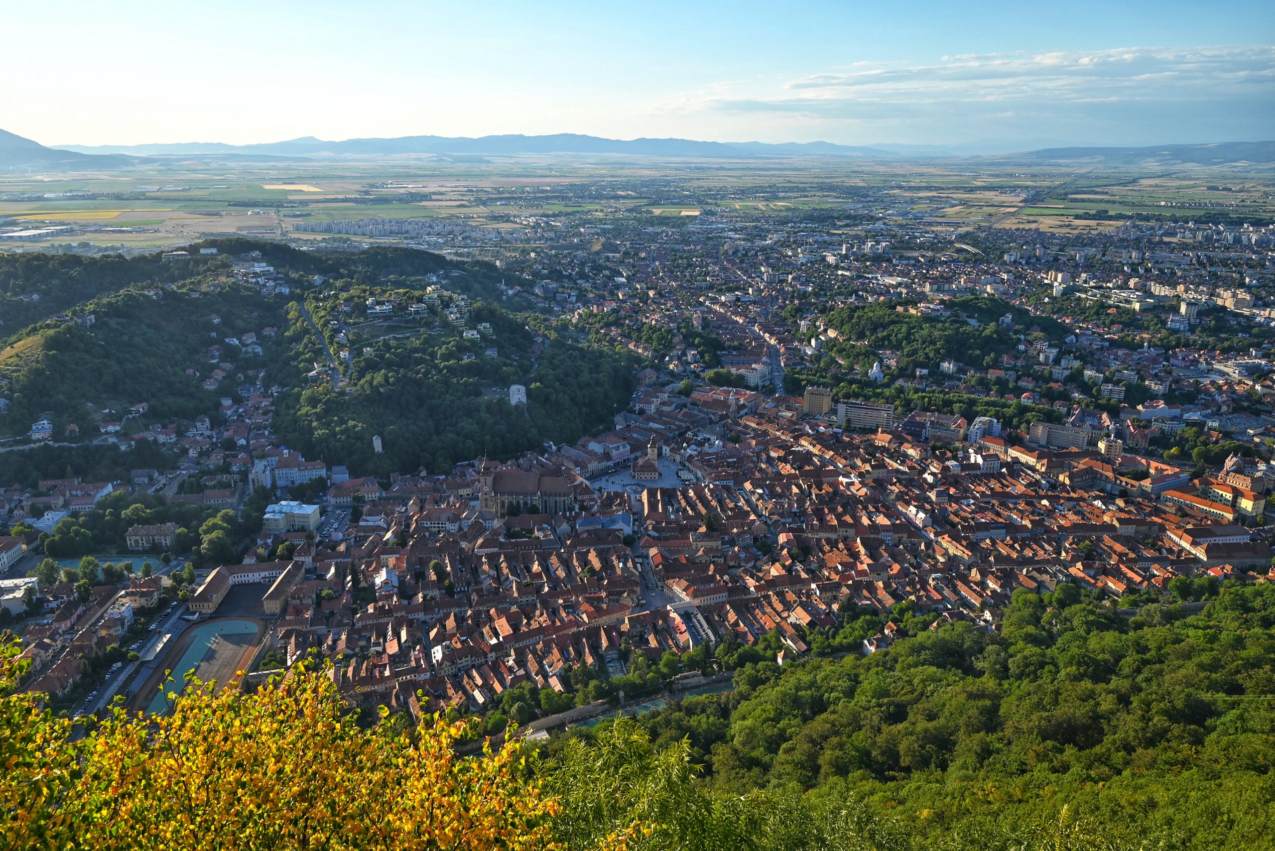 View of Brasov from Cenk Mountain, Transylvania, Romania